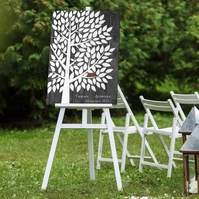 Canvas print Wish tree with tree, White leaves simple tree