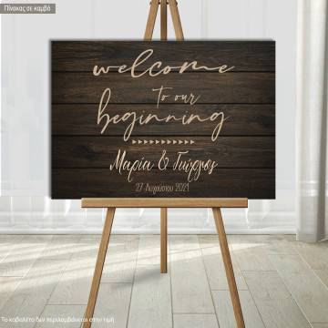 Πίνακας σε καμβά Welcome to our beginning, signature 2