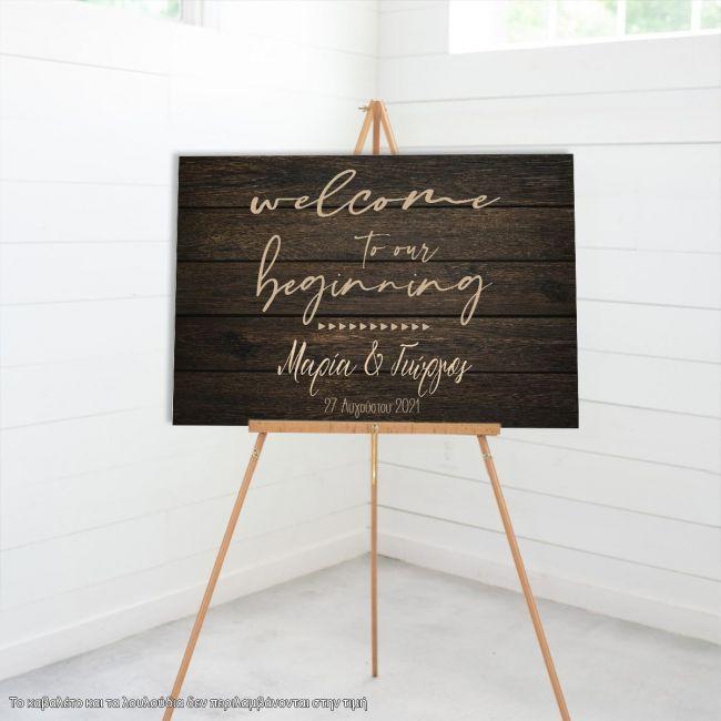 Canvas print Wedding decoration , welcome to our beginning signature