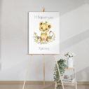 Canvas print baptism, Little lion watercolor