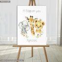 Canvas print baptism, Painted animals