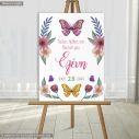 Canvas printwelcome to my baptism , Butterflies and flowers