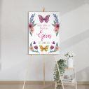 Canvas printwelcome to my baptism , Butterflies and flowers