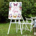 Canvas printwelcome to my baptism , Butterflies and flowers