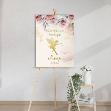 Canvas print welcome to my baptism ,Golden fairy 2