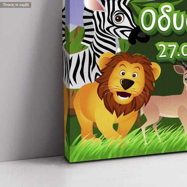 Canvas printVaptism welcome, Jungle animals
