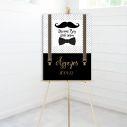 Canvas print vertical Dream big little man , Moustache Papillon suspenders