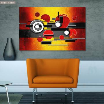 Canvas printAbstract oil painting, red circles