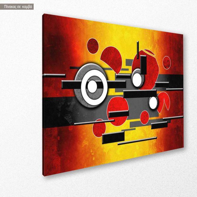 Canvas printAbstract oil painting, red circles