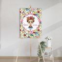 Canvas print welcome to my baptism , Cute floral Fridha II