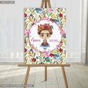 Canvas print welcome to my baptism , Cute floral Fridha II