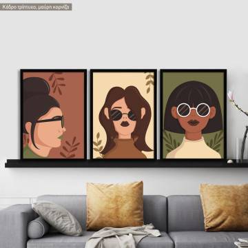 Fashion Portraits, three panels poster