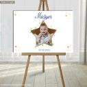 Canvas print Baptism decoration, Gold star and photo