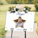 Canvas print Baptism decoration, Gold star and photo