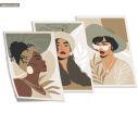 Trendy Fashion Portraits II, three panels poster