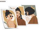 Trendy Fashion Portraits III, three panels poster