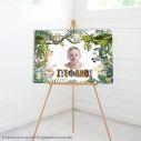 Canvas print Baptism decoration, Animal print personalized name and photo