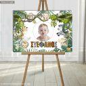 Canvas print Baptism decoration, Animal print personalized name and photo