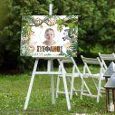 Canvas print Baptism decoration, Animal print personalized name and photo