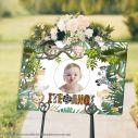 Canvas print Baptism decoration, Animal print personalized name and photo