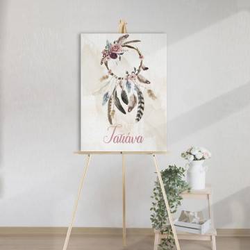 Πίνακας σε καμβά βάπτισης, Ονειροπαγίδα watercolor, προσωποποιημένη 2