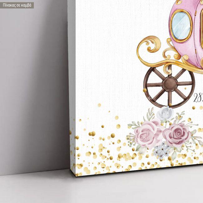 Canvas print baptism, Cinderella carriage pumpkin