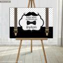 Canvas print Welcome to Baptism , Moustache Papillon suspenders