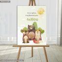 Canvas print baptism, Watercolor forest animals