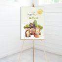 Canvas print baptism, Watercolor forest animals