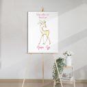 Canvas print baptism, Cute Deer watercolor