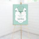 Canvas print Hot air Balloon, polka dots mint