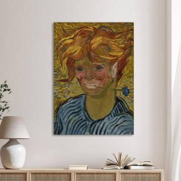 Canvas print Young man with cornflower, Vincent van Gogh