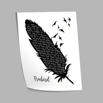 Free bird (in feather), κάδρο, μαύρη κορνίζα 2