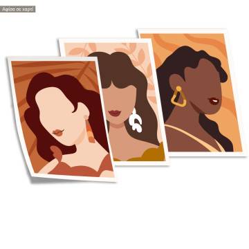 Trendy Fashion Portraits IV, three panels poster 2