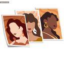 Trendy Fashion Portraits IV, three panels poster