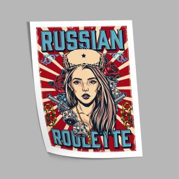 Russian roulette, κάδρο, μαύρη κορνίζα  2