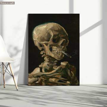 Canvas print Head of a skeleton with a burning cigarette, Vincent van Gogh