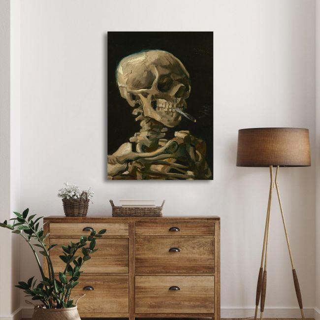 Canvas print Head of a skeleton with a burning cigarette, Vincent van Gogh
