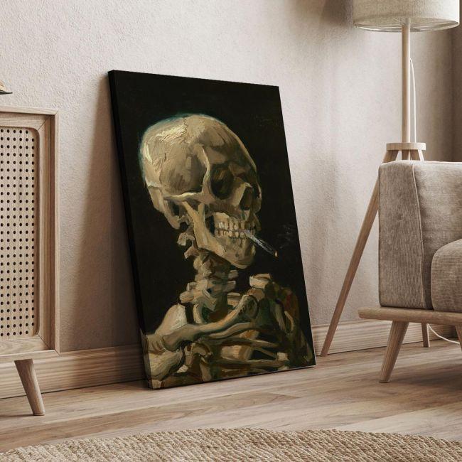 Canvas print Head of a skeleton with a burning cigarette, Vincent van Gogh