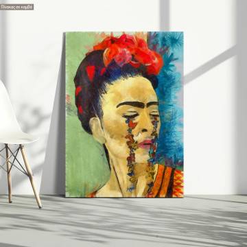 Canvas print Frida butterfly tears reart