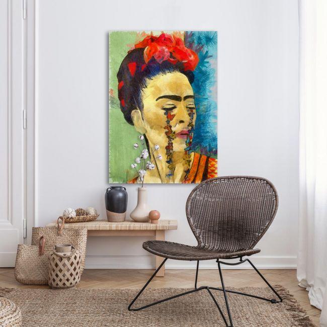 Canvas print Frida butterfly tears reart