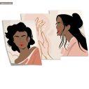 Trendy Fashion Portraits VI, three panels poster