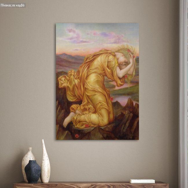 Canvas print Demeter mourning for Persephon, Evelyn De Morgan