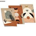Boho stars moon and rainbows, three panels poster
