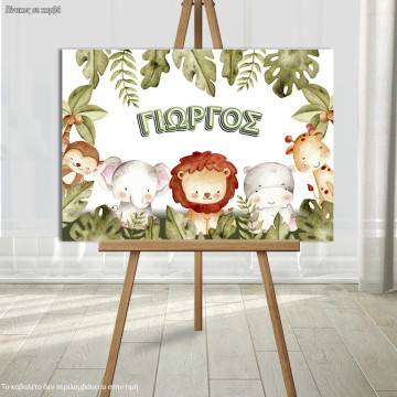 Canvas print Vaptism welcome, Safari animals