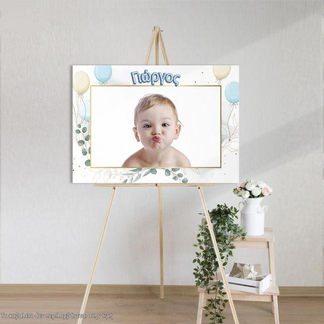 Canvas print Baptism decoration, personalized with photo