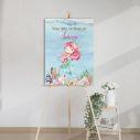 Canvas printwelcome to my baptism , Mermaid watercolor scene