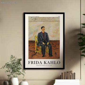 Exhibition Poster Self portrait with cropped hair, Frida Kahlo