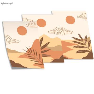 Mountains landscape, three panels poster 2