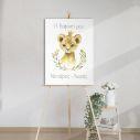 Canvas print baptism, Little lion watercolor II
